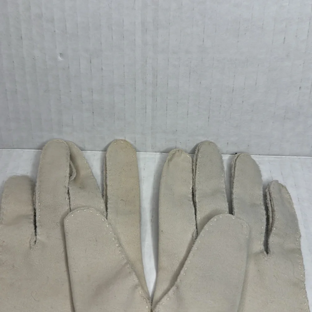 Vintage Double Woven Embroidered Beaded Driving Gloves Day Gloves VERY SMALL